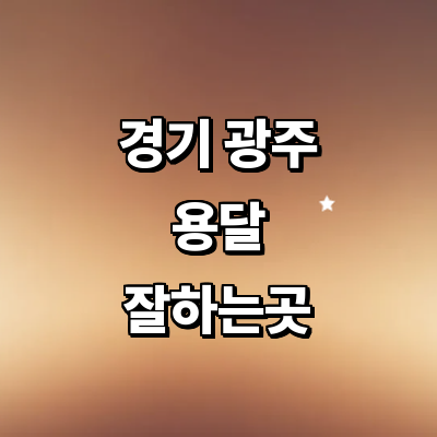 경기도 광주 용달