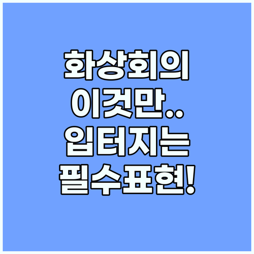 온라인 화상 회의에서 즉시 활용 가능..