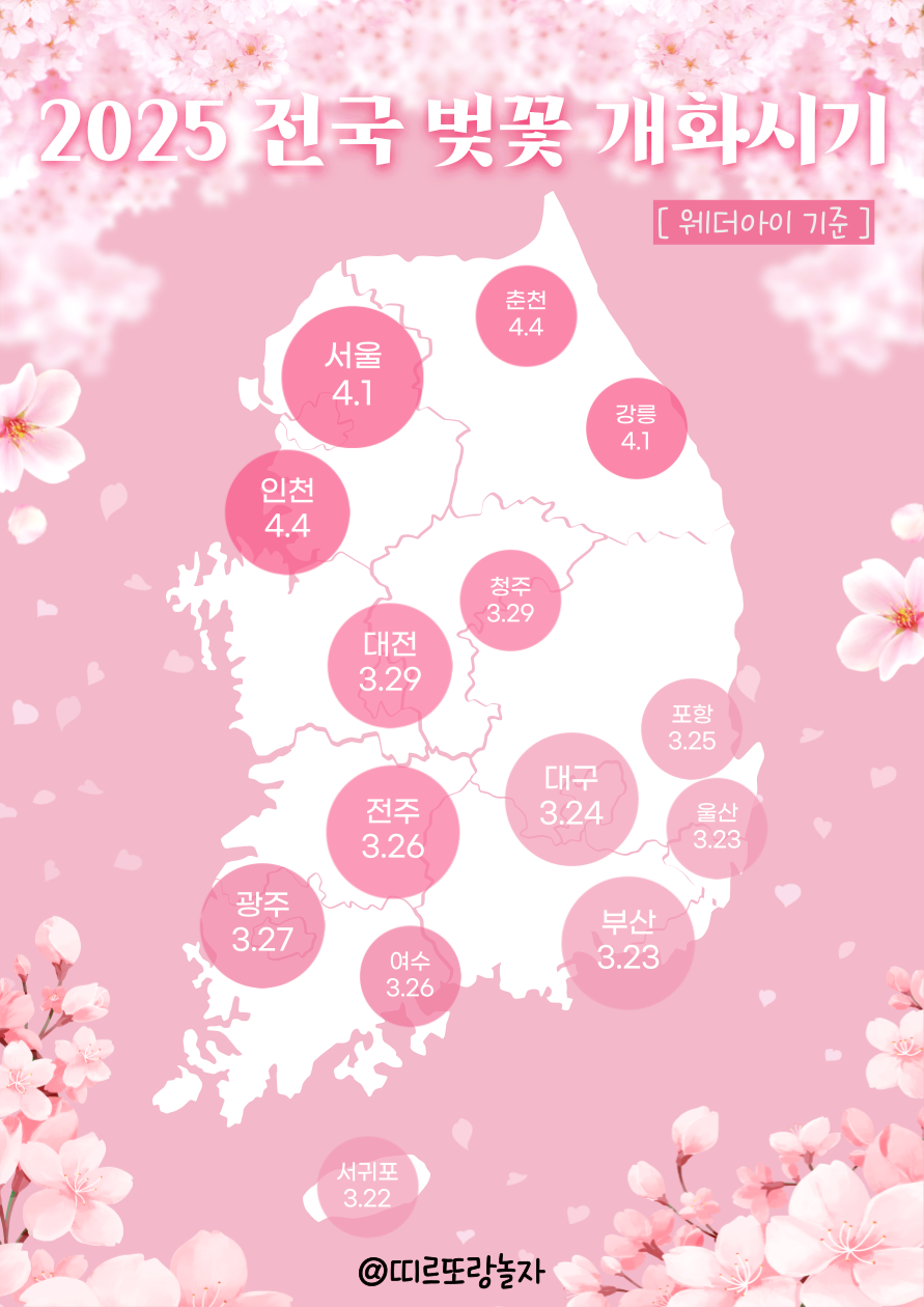 2025 벚꽃개화시기 웨더아이