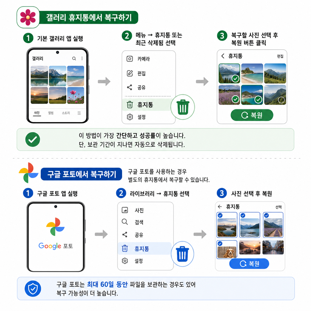 안드로이드에서 삭제한 사진 복구 방법