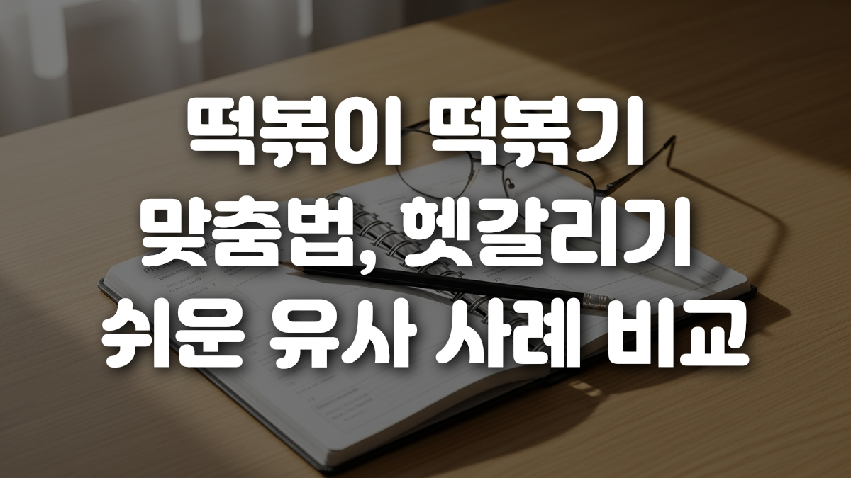 떡볶이 떡볶기 맞춤법 헷갈리기 쉬운 유사 사례 비교