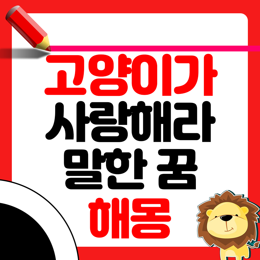 고양이가 자신에게 사랑해라고 말한 꿈 해몽 1