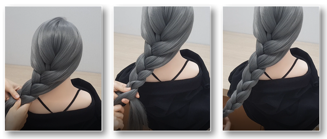 에스파 닝닝 땋기스타일 시술과정 2