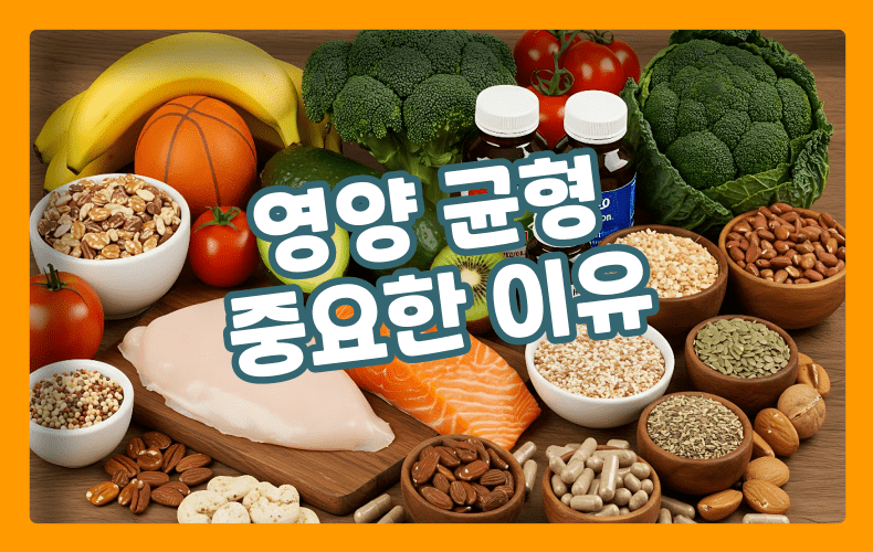 균형 잡힌 영양소가 풍부한 음식 표현
