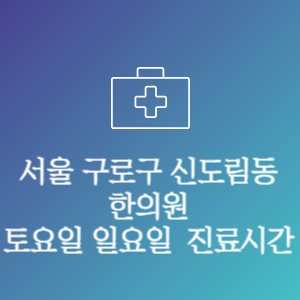 서울 구로구 신도림동 한의원 주말 토요일 일요일 문여는 병원 진료시간
