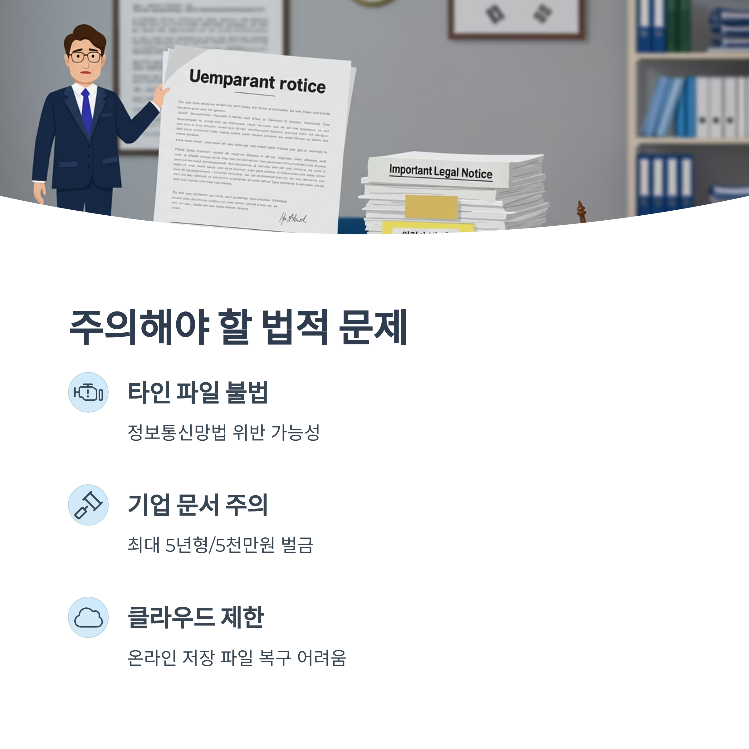 주의사항과 법적 이슈