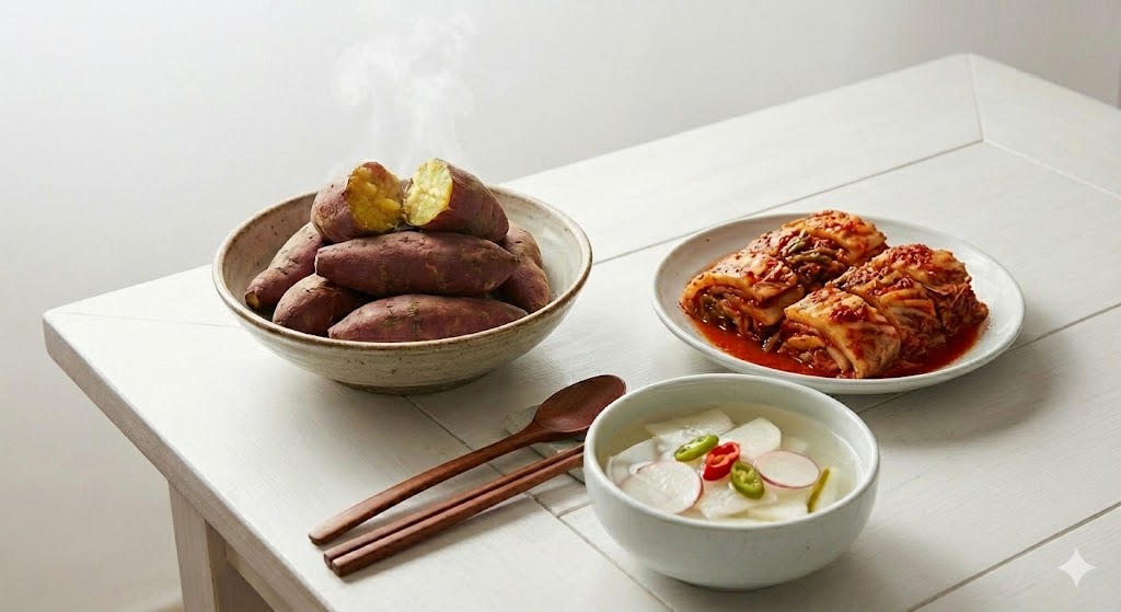 나트륨 배출의 일등 공신, 칼륨과 유산균의 만남 김치와 고구마, 천연 소화제 동치미와 고구마