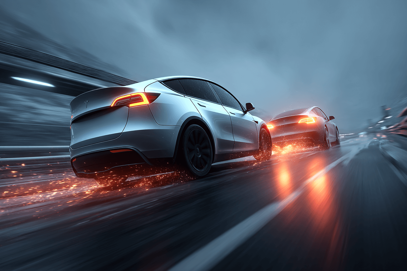 질주하고-있는-테슬라-차량