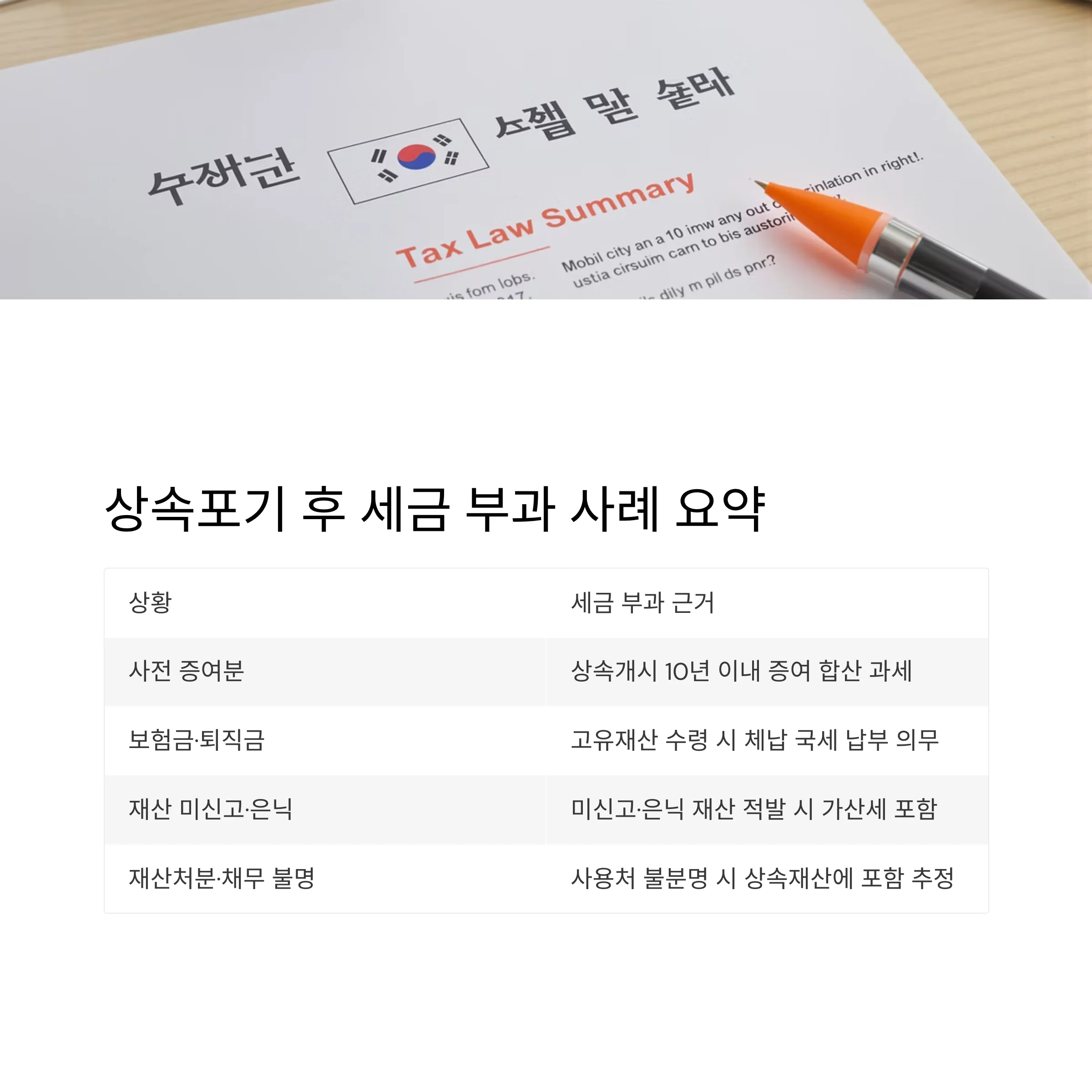 상속포기 후에도 세금이 부과되는 4가지