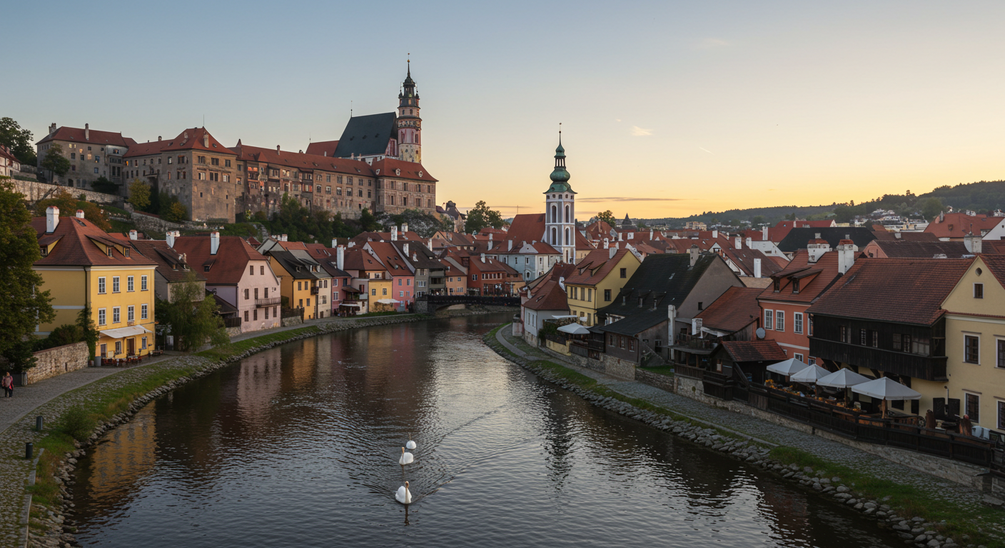 돌길, 바로크풍 건물, 성곽과 망루
