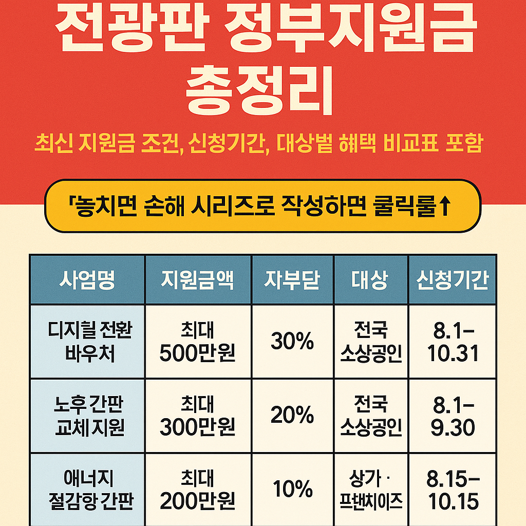 2025년 하반기 전광판 정부지원금 총정리
