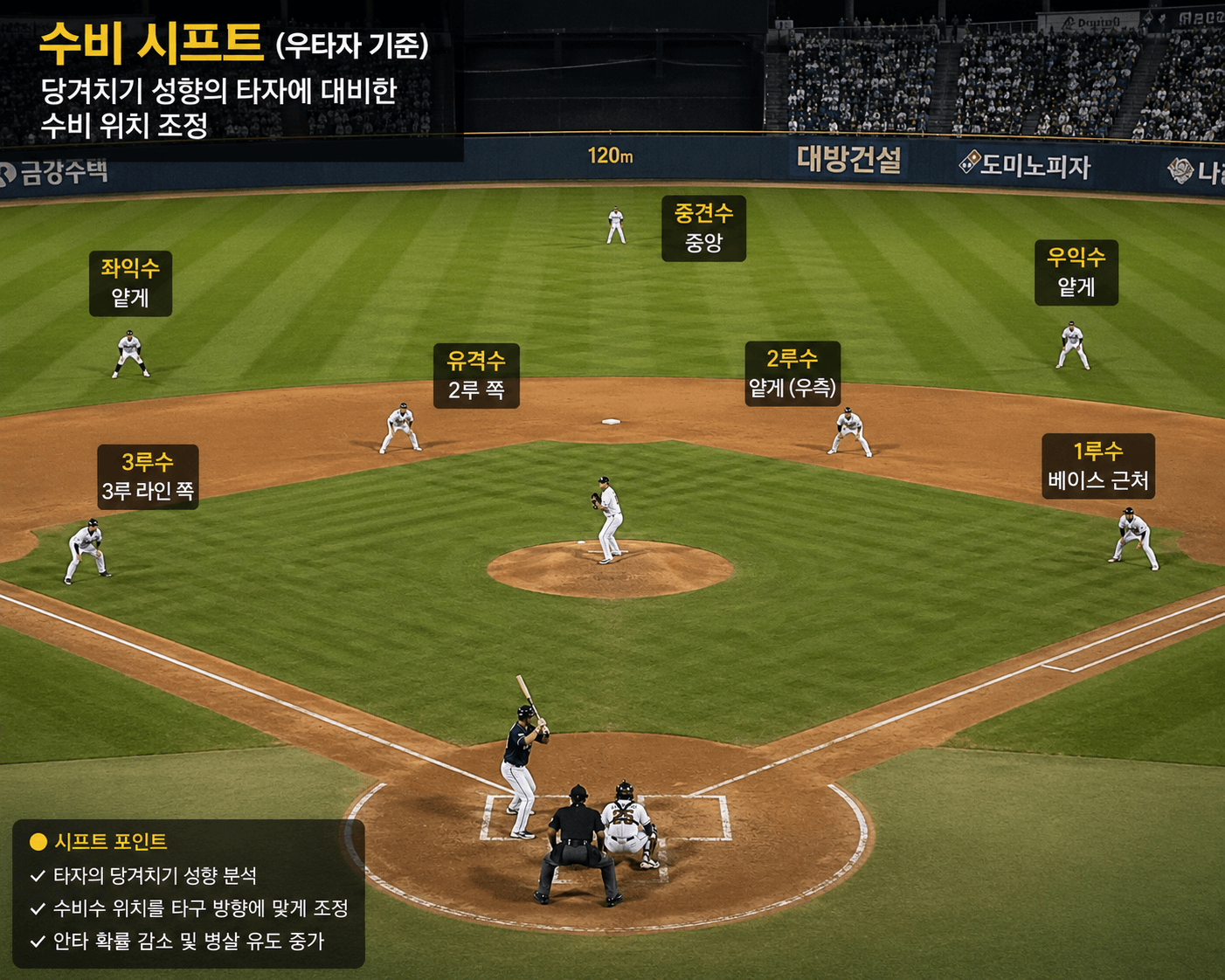야구 수비 시프트 장면