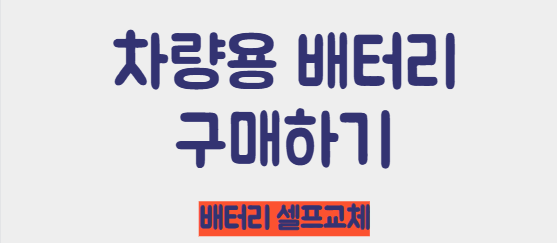 차량용 배터리 구매하기