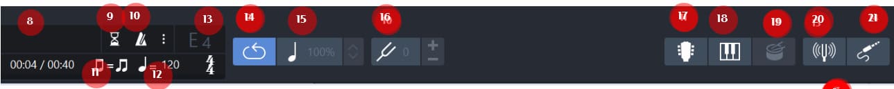 기타프로7.5, 기타프로 7.6 툴바