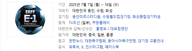 2025 EAFF E-1 챔피언십 관련 이미지