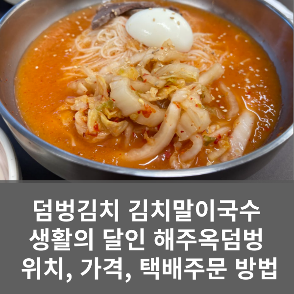 덤벙김치 김치말이국수 생활의 달인 해주옥덤벙 정보