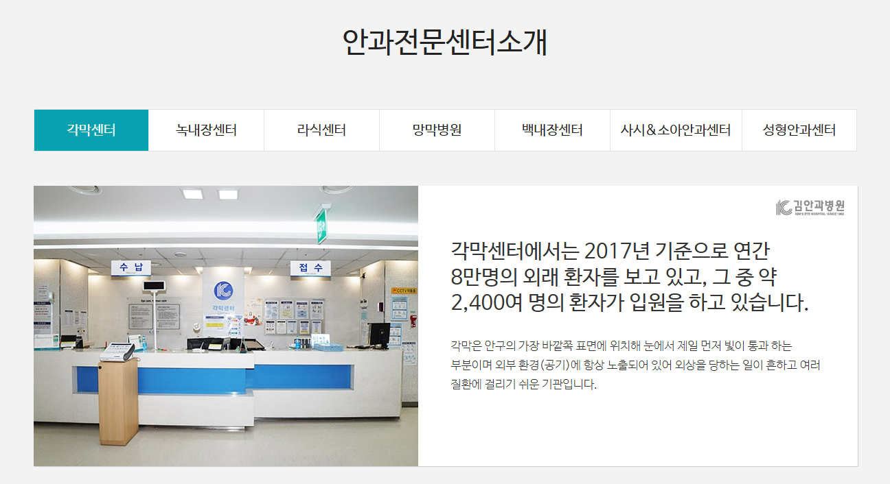 영등포 김안과병원 각막센터 안내