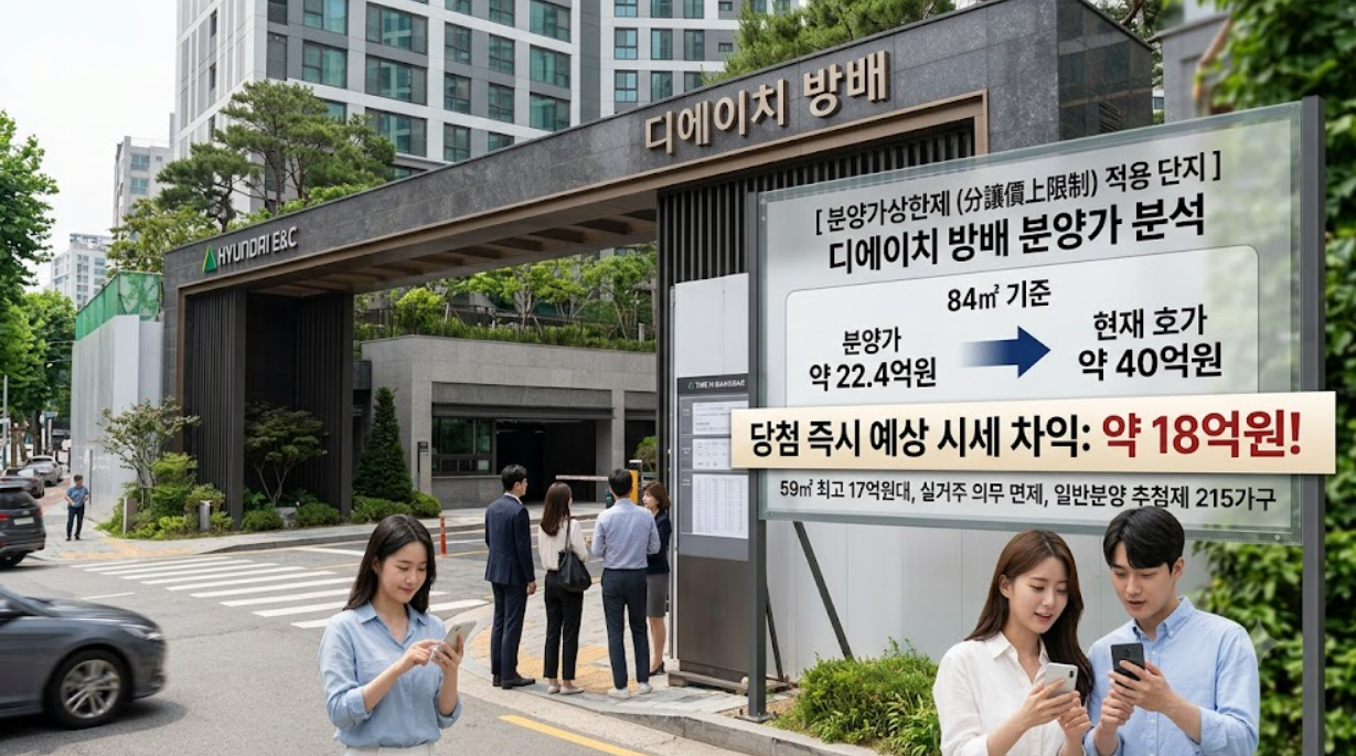 아이브 안유진 청약당첨, 디에이치 방배(분양가상한제, 시세차익, 청약당첨)
