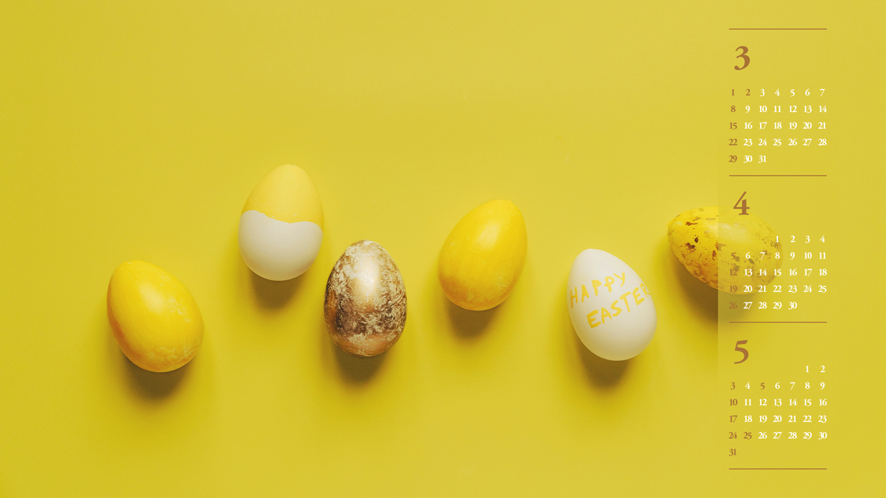 08 노란색 계란 B - 2026년4월 달력배경화면