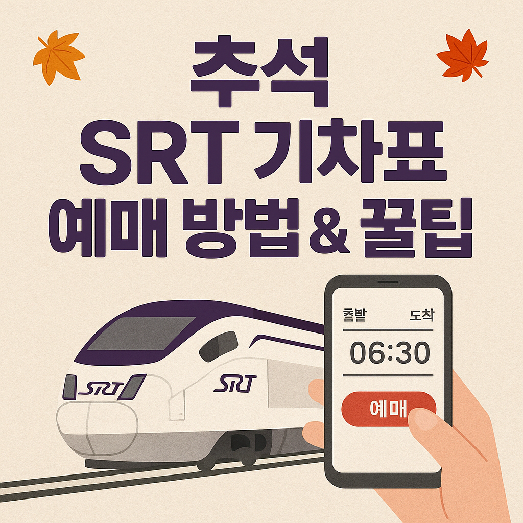 추석 SRT 기차표 예매 방법 &amp; 꿀팁