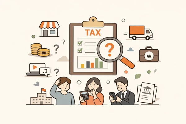 소득별 세금 대상 확인