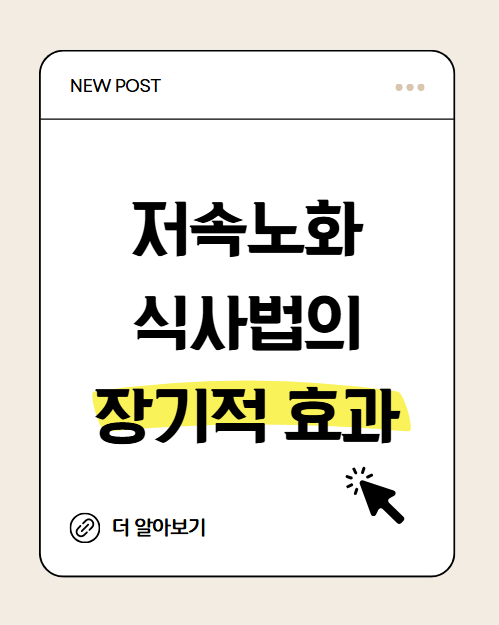 저속노화 식사법의 장기적 효과