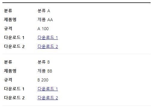 Mobile 버전의 Table 코딩