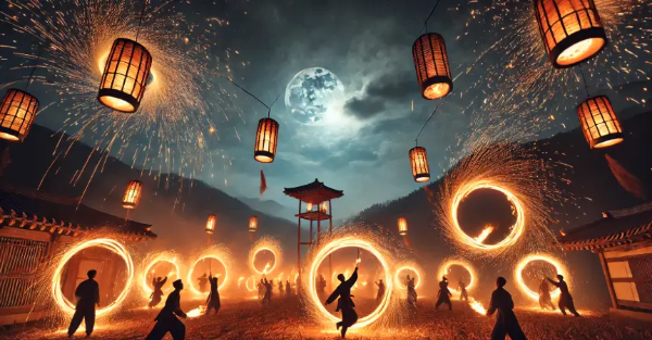 쥐불놀이-사람들-불빛