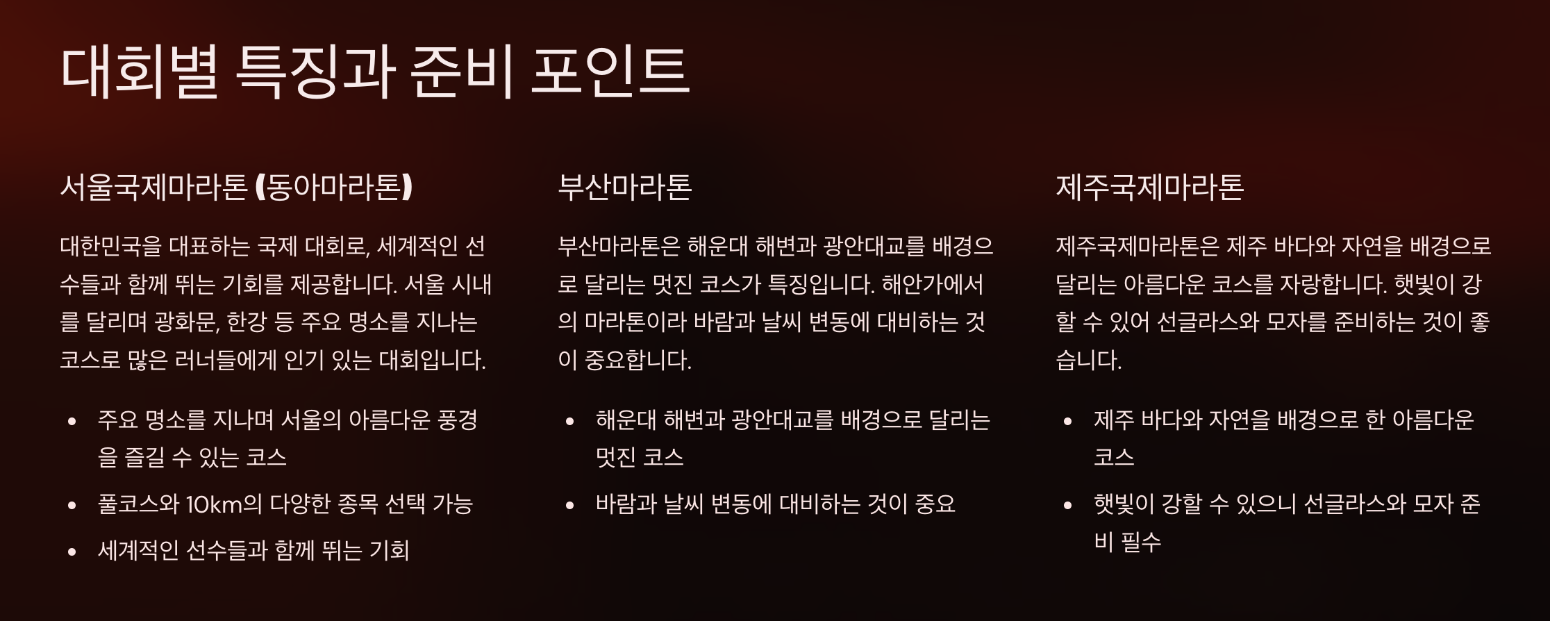 2025 마라톤 대회 일정 및 총정리!