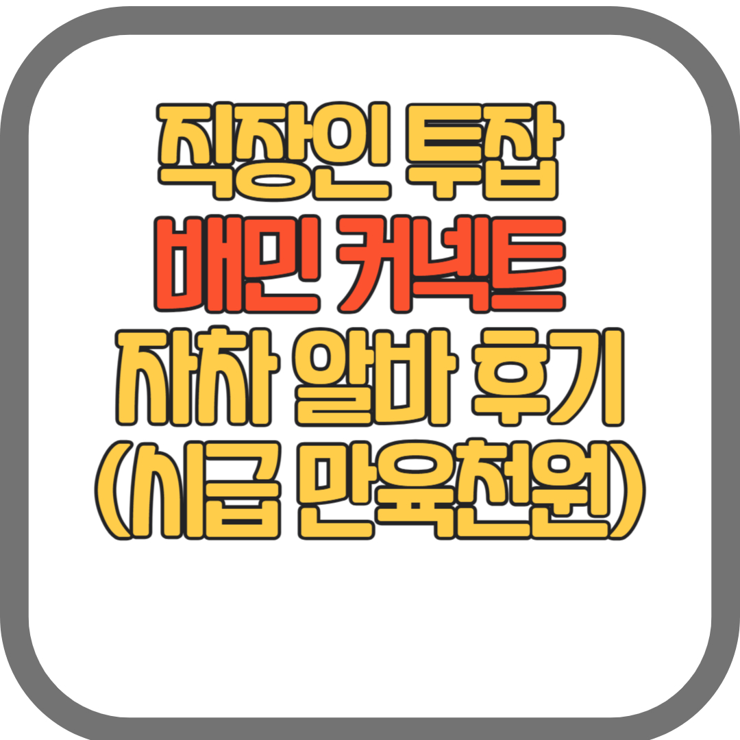 직장인 투잡 배민 커넥트 알바 후기