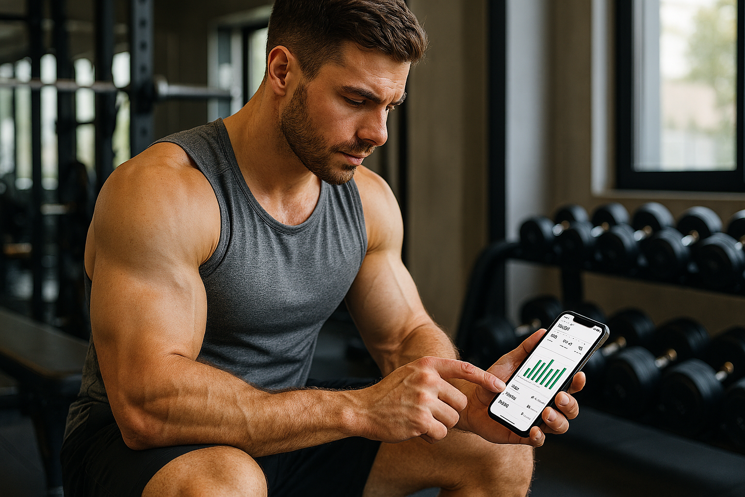 운동 기록을 확인하며 습관을 유지하는 모습