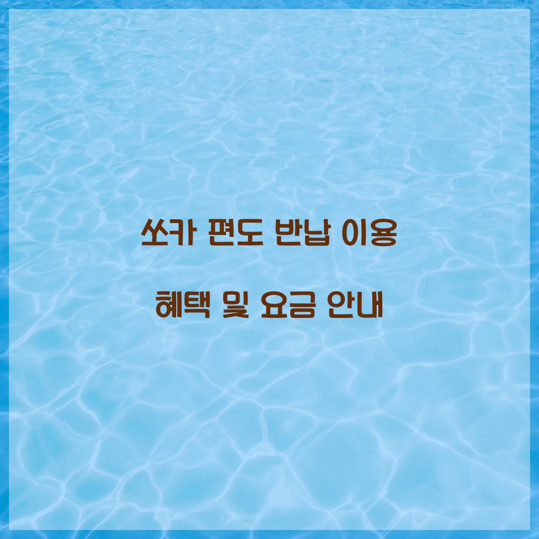 쏘카 편도 반납