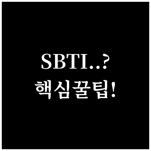 SBTI 유형 이해와 실생활 활용 방..