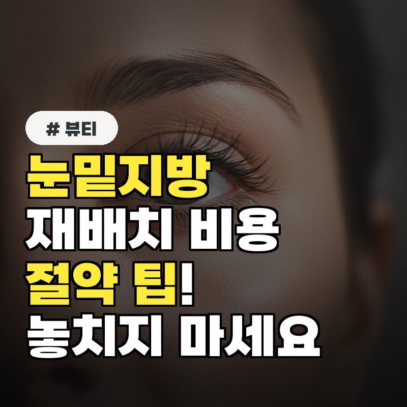 눈밑지방재배치 비용 3가지 절약 팁