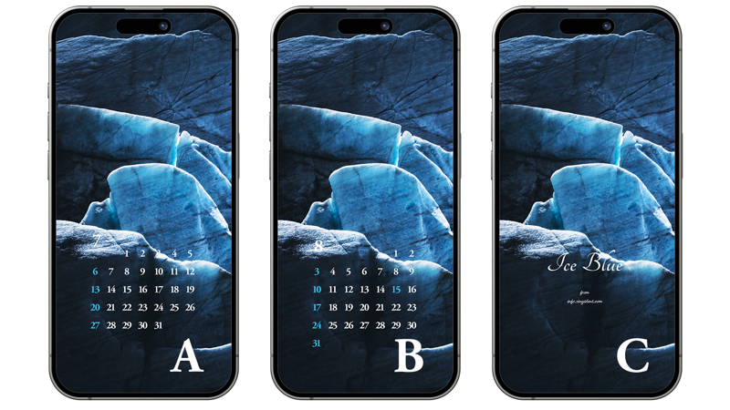 12 빙하 어두운 배경 ABC - 2025년7월 아이폰배경화면