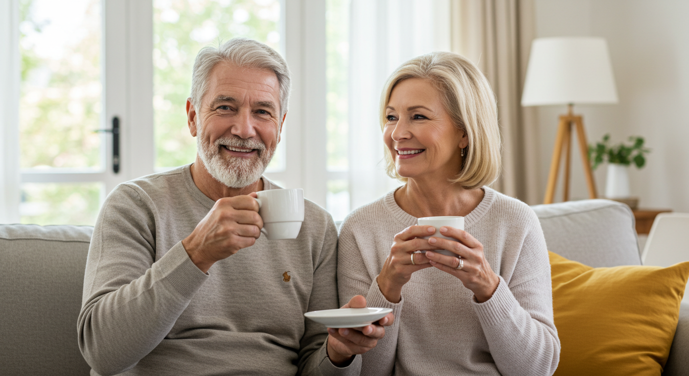여유있는 노후생활중인 부부