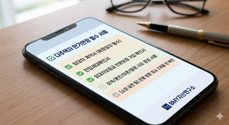 다주택자 주담대 만기연장 예외 조항 필수 서류 체크리스트 갱신계약서 확정일자 증빙 2026 Loan Mortgage Extension Exception Required Documents Checklist BMY Asset Lab