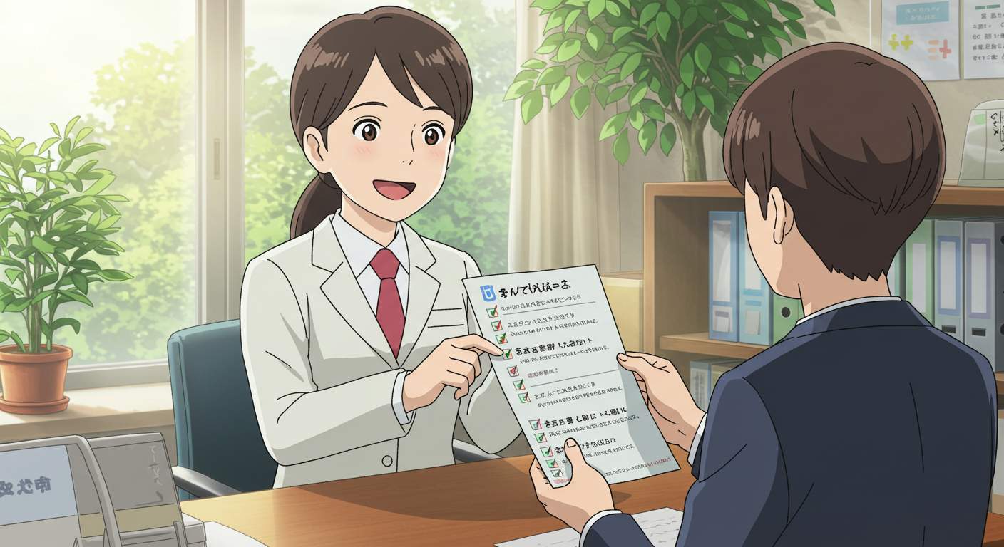 암보험 재가입 준비 체크리스트를 확인하는 장면