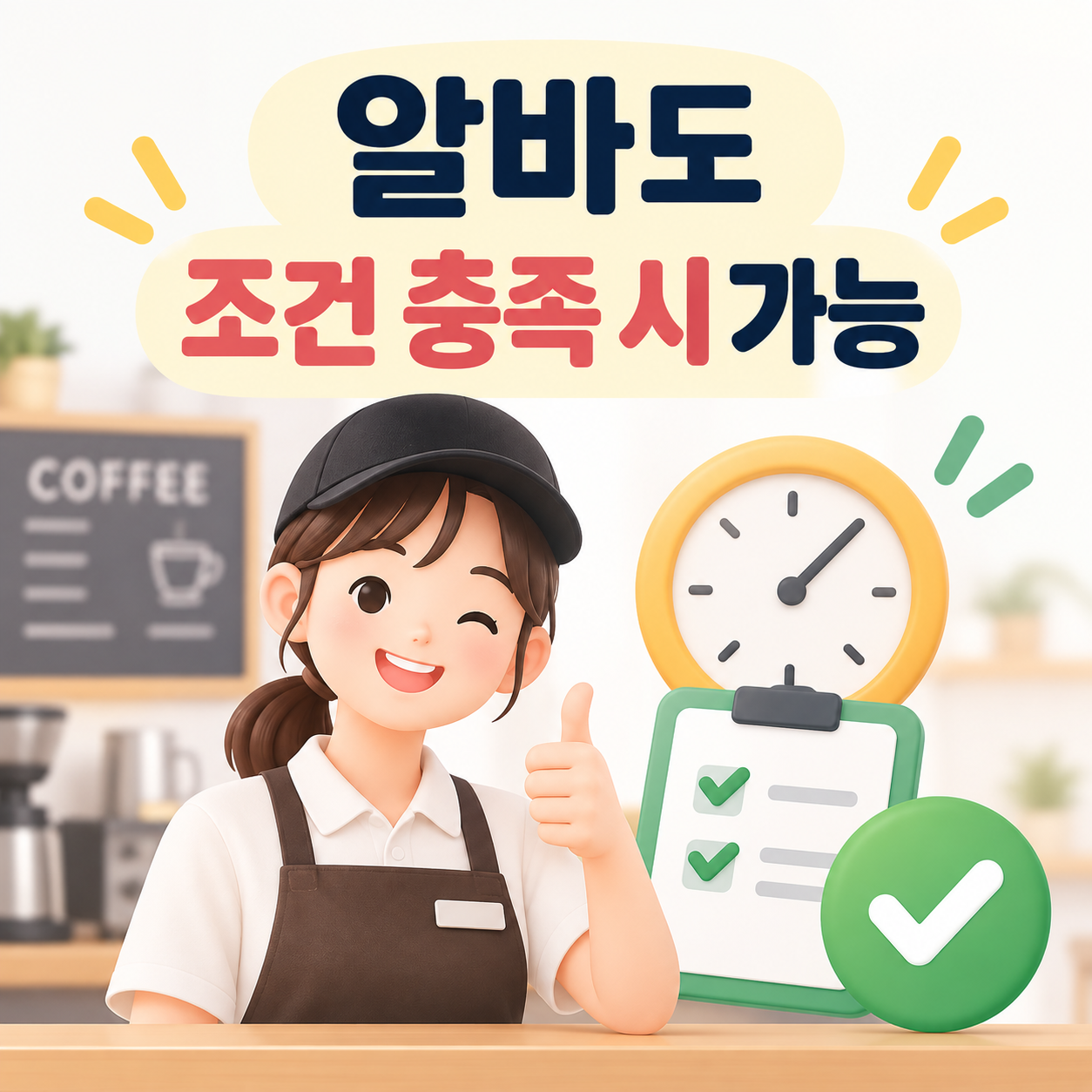 알바도 조건충족 시 주휴수당 가능함을 알리는 이미지