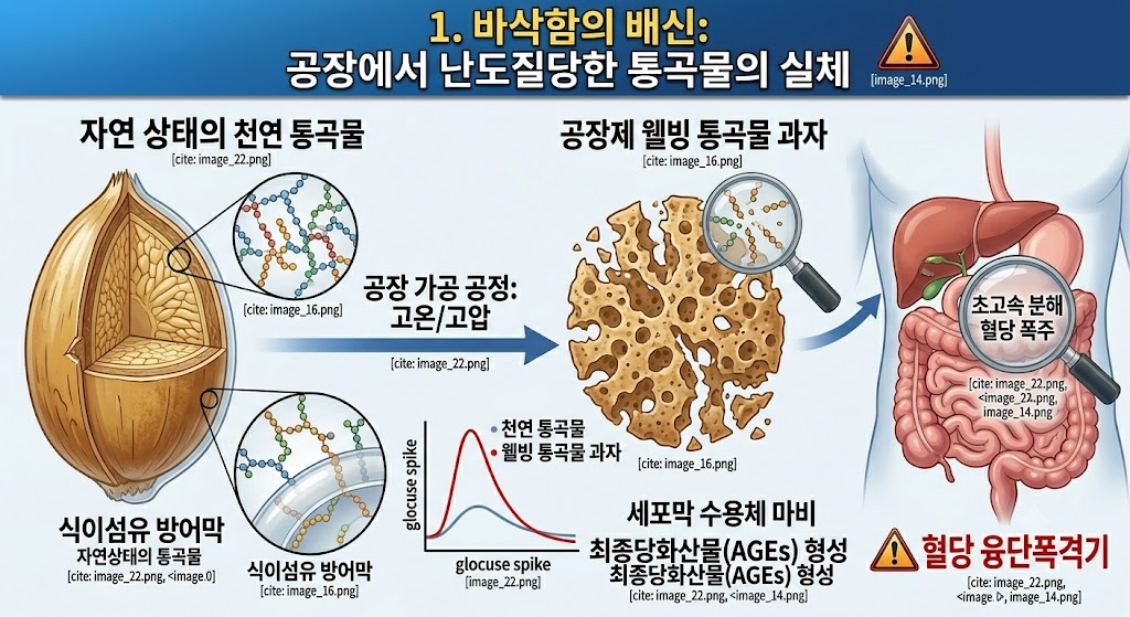 통곡물들의 바삭함의 배신