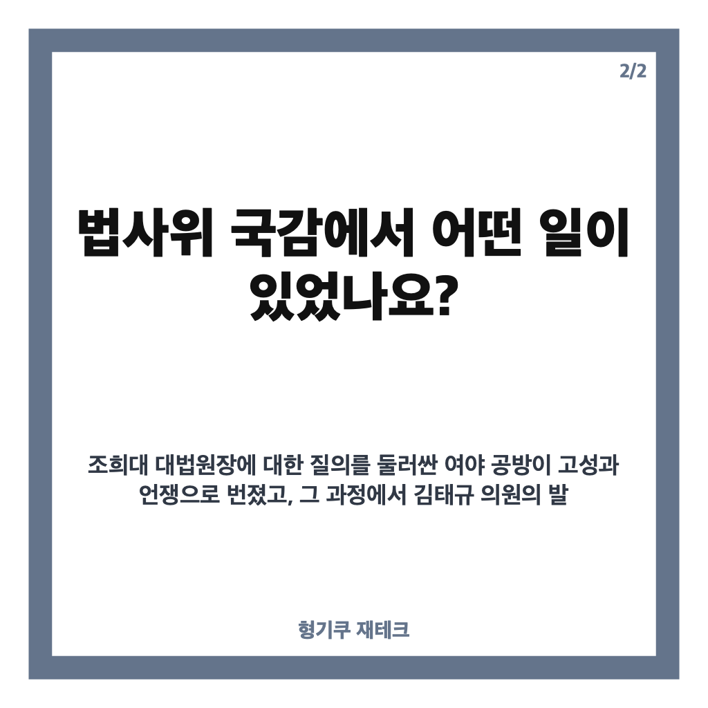 김태규 발언권 정지, 법사위 국감에서 무슨 일이 있었나? 카드뉴스 3