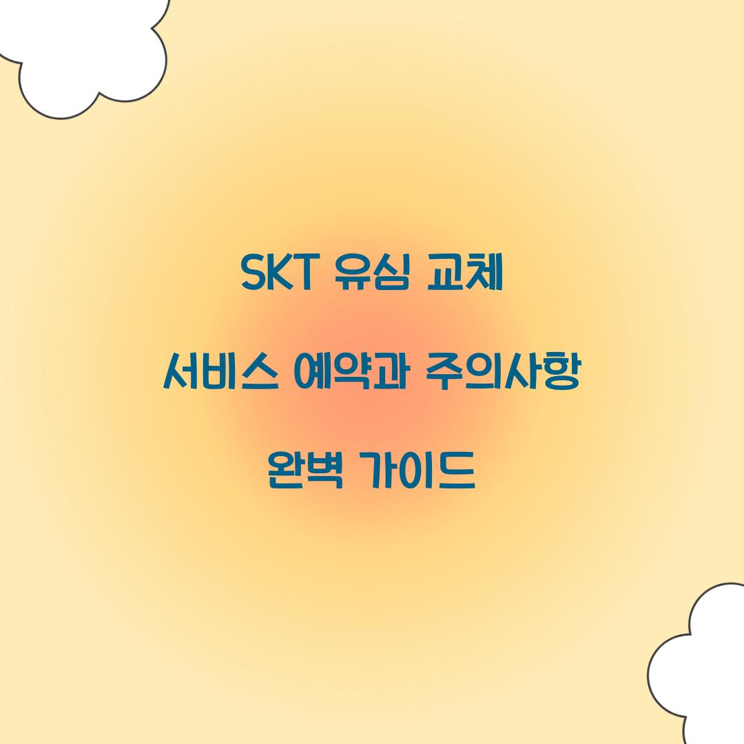 SKT 유심 교체 서비스 예약