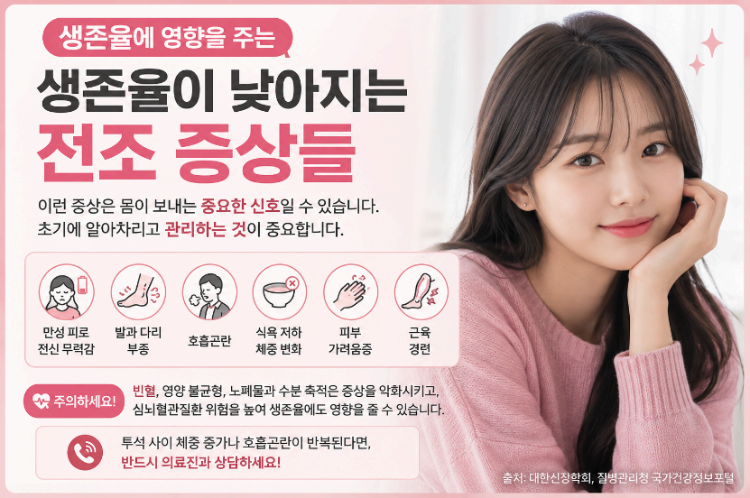 생존율이 낮아지는 전조 증상들 이미지사진