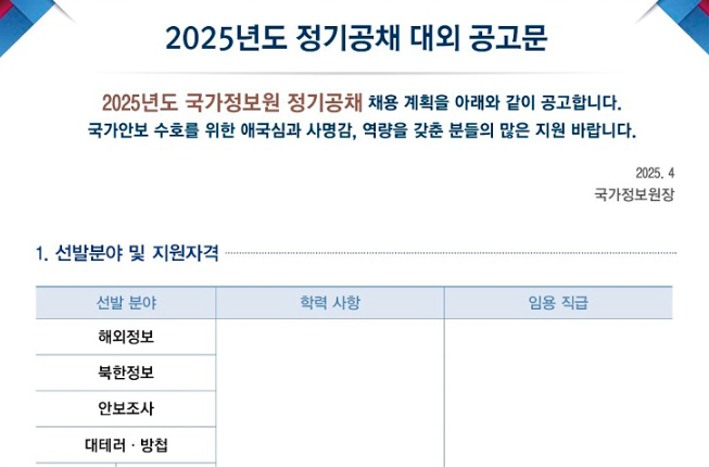 국정원 채용