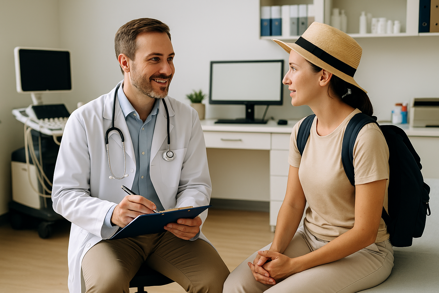 병원에서 상담받는 환자와 의사