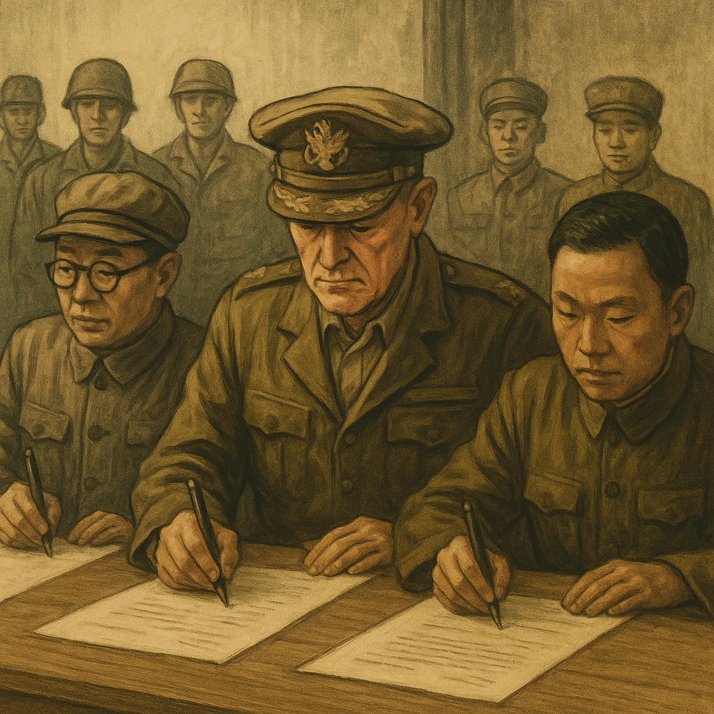 한국전쟁 휴전협정 체결 관련 이미지