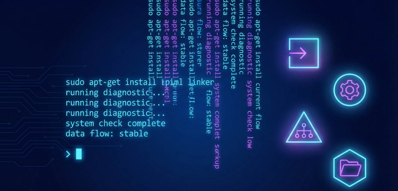 미니멀한 터미널 인터페이스에서 네 가지 핵심 도구만으로 동작하는 Pi Coding Agent의 철학을 표현한 이미지