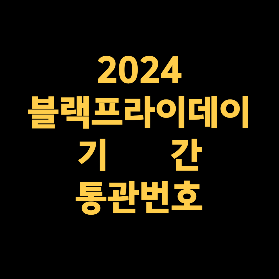 2024 블랙프라이데이 한국 참여기업 기간 해외직구