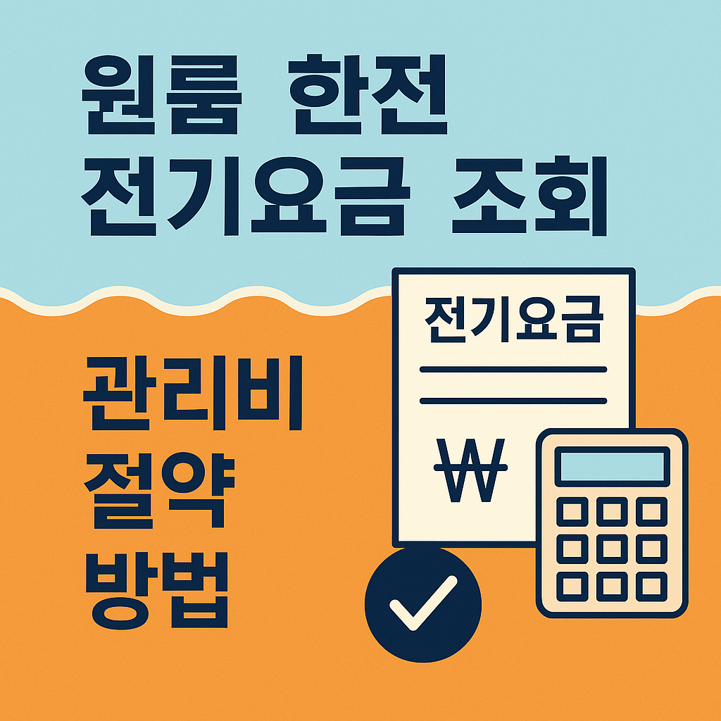 원룸 한전 전기요금 조회와 관리비 절약 방법