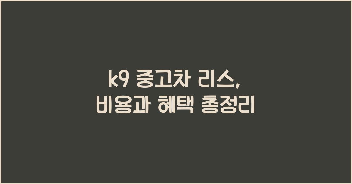 k9 중고차 리스
